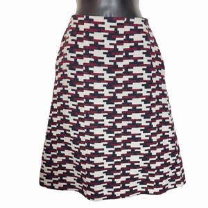 JIL SANDER NAVY PLAID TWEEDY A LINE SKIRT WOOL BLEND MADE IN ITALY SIZE 40 M 8